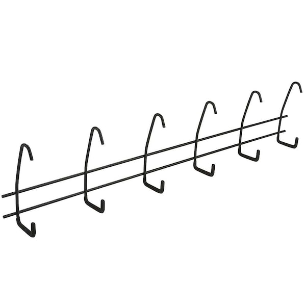 National Hardware National Hardware 27-1/2 in. L Vinyl Coated Black Steel Long Handle Hook Rack 10 lb. cap. 1 pk N112-086 - main